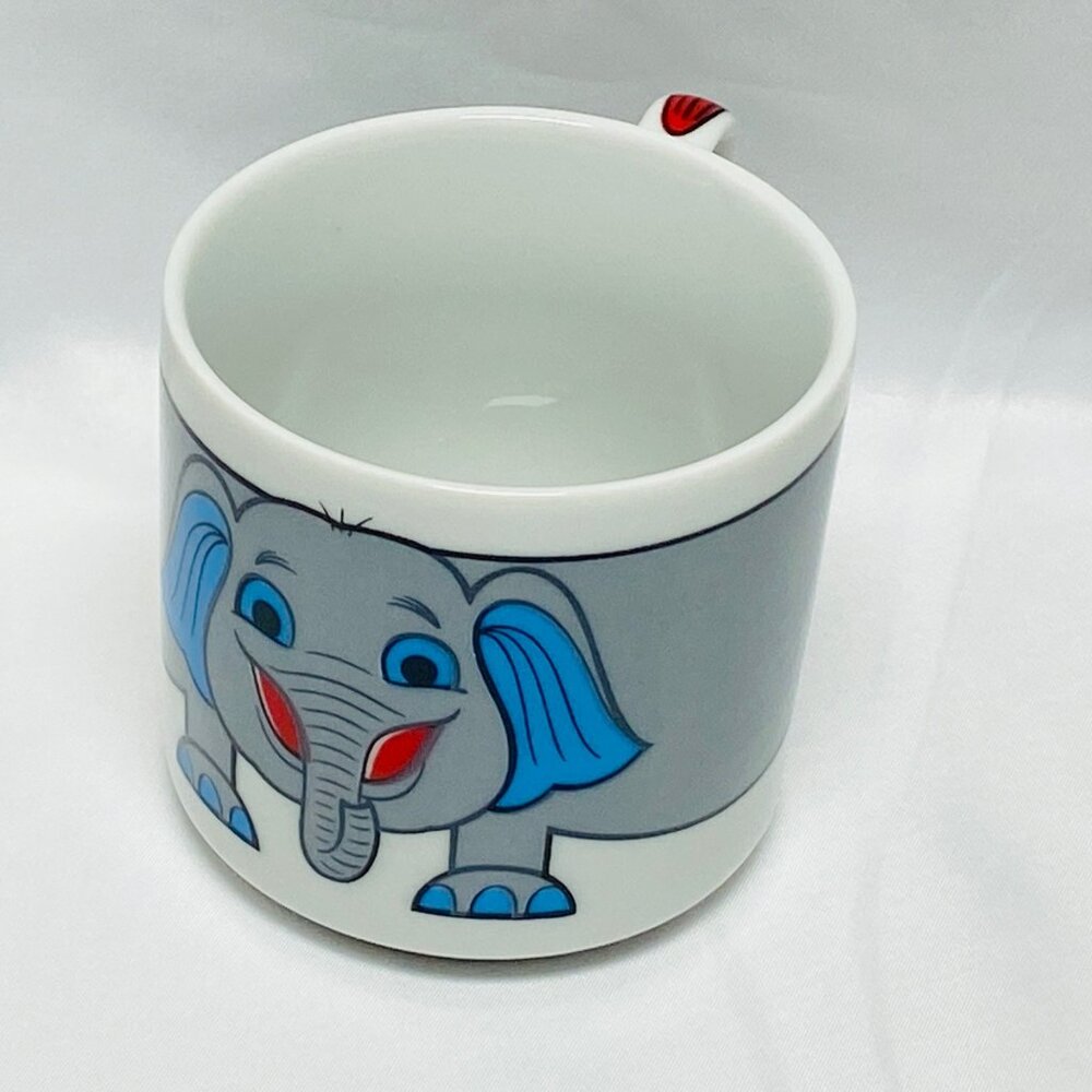 Vintage Elephant Wrap Around Ceramic Coffee Mug 10 Oz